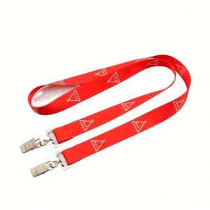OEM Custom Logo <b>Polyester</b> <b>Lanyard</b> with Double Bulldog Clip ID Card Holder - Product Image 6