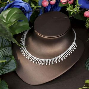 Recién llegado, pendientes geométricos de Zirconia cúbica y conjuntos de collares con colgantes, conjuntos de joyería de fiesta para mujer a la moda 2017 - Product Image 5