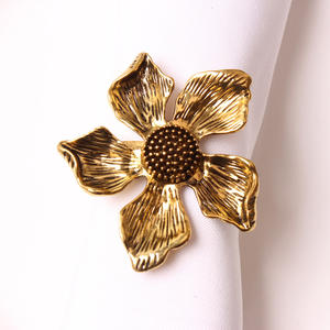 Hochzeit Geschirr Dekoration Gold Pflaume Servietten ringe - Product Image 3