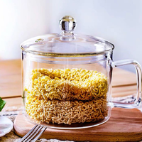 Youpin Aeofa — bol à nouilles instantanées avec couvercle, petit pot à soupe en verre résistant à la chaleur de grande capacité, pouvant être chauffante par un feu ouvert