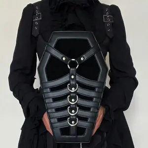 Sac de cercueil personnalisé sac à main gothique messager pour femmes sac fourre-tout en cuir artificiel sac à main Halloween avec ailes de chauve-souris décoration sac punk