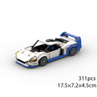 Compatible avec les briques de marque, petite voiture de course MOC, jouet de construction éducatif en plastique ABS pour enfants, à assembler soi-même