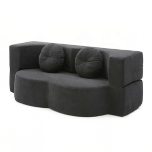 <span class=keywords><strong>Canapé</strong></span>-<span class=keywords><strong>lit</strong></span> d'angle compact pour salon, revêtement en velours, <span class=keywords><strong>matelas</strong></span> en mousse à mémoire de forme convertible - Product Image 1