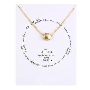 Moda brillante círculo Believe Trust Enjoy Bean colgante collares mujer elegante plata gargantilla collares joyería - Product Image 3