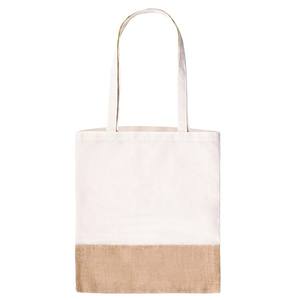 Bolsa de compras de algodón y yute Kara, tamaño mediano, 30-50 cm, con asa superior para compras - Product Image 1