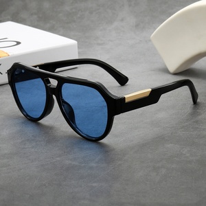 Classic Punk Vacation Shades Men Double Beam Pilot Vintage Color Sun <strong>Glasses</strong> 2026 <strong>New</strong> <strong>Style</strong> Big Thick Frame Sunglasses for Women - Product Image 2