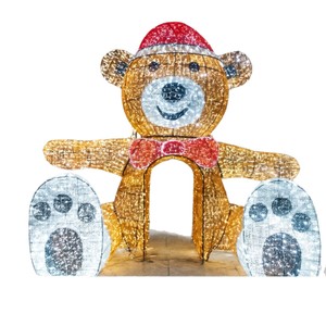 Projet d'éclairage LED extérieur IP65 de grande envergure : Ours, bonhomme de neige et château lumineux pour porches, centres commerciaux et places publiques - Product Image 5
