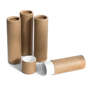 MOQ bajo 100% Biodegradable Sin plástico Tamaño <span class=keywords><strong>Mini</strong></span> 5g Bálsamo labial vacío Embalaje Tubo de papel Contenedor de papel Kraft marrón liso - Product Image 3