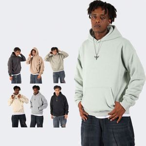 H5562 Fabricant de vêtements pour hommes, vente en gros, sweats à capuche personnalisés 100% coton, sans cordon, sweats à capuche oversize sans impression - Product Image 2