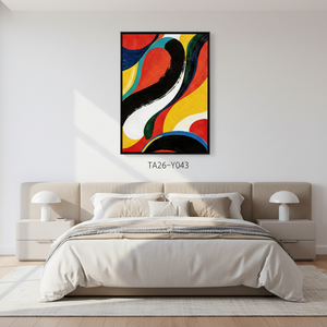 Art mural abstrait moderne sur toile, motif tourbillonnant rouge, <span class=keywords><strong>noir</strong></span> <span class=keywords><strong>et</strong></span> jaune, impression sur toile encadrée pour la décoration de la maison - Product Image 2