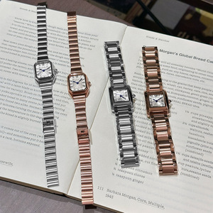 Reloj de pulsera vintage con esfera rectangular y correa de acero, minimalista y elegante para parejas, para mujer. - Product Image 4