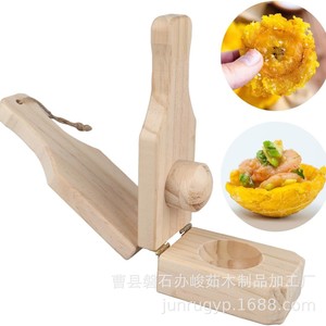 Presse à bananes en bois, outil de pâtisserie pour la préparation de peaux de raviolis aux fruits, écologique - Product Image 4