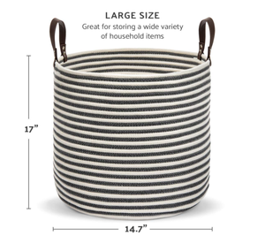 Striped <b>Laundry</b> Cotton Rope Storage Basket - Product Image 1