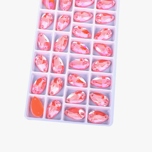 Gemas de Vidrio Fluorescentes Neón con Forma de Gota de Agua para Coser, Oferta de Fábrica, Piedras de Fantasía que Brillan para Accesorios de Ropa, Vestidos y Trajes de Baile - Product Image 6