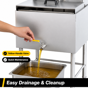Friteuse électrique professionnelle sur pied 28L double cuve double panier 8kW pour frites poulet restauration - Product Image 5