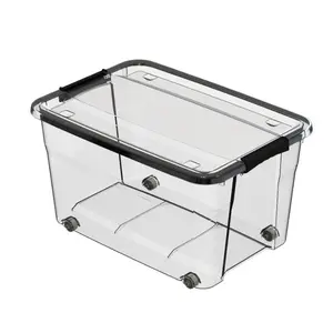 Large Transparent multipurpose pp plastic storage box bin with lid