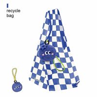 Sac de courses pliable personnalisé avec peluches réutilisables, sac écologique, porte-clés en peluche fruits bleuets, jouets