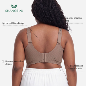 <span class=keywords><strong>Sujetador</strong></span> Inalámbrico SHANGBINI para Mujer, <span class=keywords><strong>Talla</strong></span> <span class=keywords><strong>Grande</strong></span> 5XL, Tirantes Anchos, Alta Elasticidad, <span class=keywords><strong>Sujetador</strong></span> sin Costuras con Copas Grandes - Product Image 3