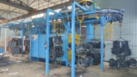 Machine de sablage à crochet pour le nettoyage et le polissage, 12 pistolets haute performance à entraînement direct, capacité de 180 kg/min pour bouteilles GNC/GPL/GNL