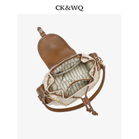 Tas Selempang Wanita Niche Luxury 2026 Vintage Monogram, Tas Sadel dengan Gesper dan Tutup, Tali Ganda, Tas Selempang Wanita, OEM Custom