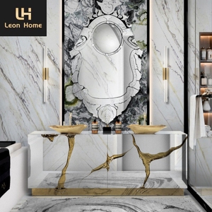 Lavabo di Lusso Personalizzato in Acciaio <span class=keywords><strong>Inox</strong></span> con Mobile per Villa, Lavandino Dorato - Product Image 4