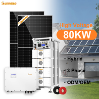 Système de stockage d'énergie solaire commercial Sunroko 75Kw 80Kw 100Kw 120Kw 125Kw Système solaire hybride triphasé