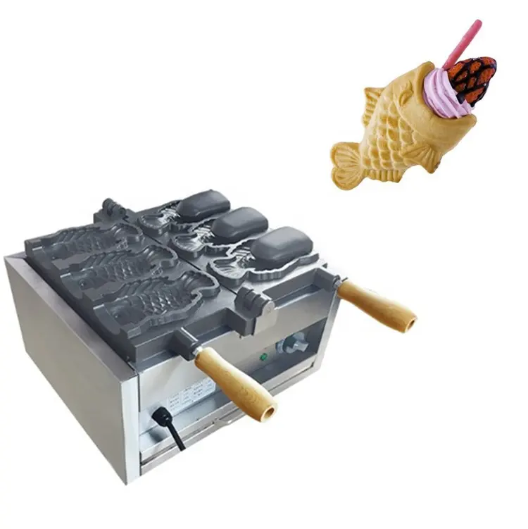 110v-220v מיני חשמלי גז צורת דגי taiyaki ופל waflera להכנת ביצוע מכונת