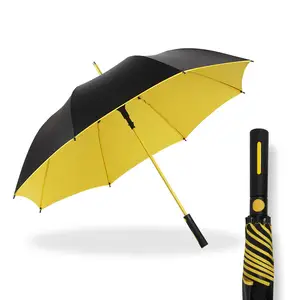 Matching color fiberglass frame UV Resistance pongee auto Golf Umbrella with shoulder bag