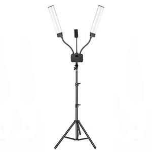 Ánh sáng cánh tay kép với chân máy đứng trang điểm phát trực tiếp Youtube vlog video nhiếp ảnh ánh sáng lông mi hình xăm có thể gập lại - Product Image 1