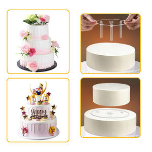 Tiges de support pour gâteaux à étages en plastique blanc de 4, 6, 8, 10, 12 pouces – Outil de construction et d'empilage pour gâteaux ronds - Product Image 6
