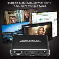Lecteur multimédia 4K avec télécommande Lecteur USB 8 To Carte TF Prise en charge HDMI/AV-Lecteur numérique MP4 PPT MKV AVI H.265 MP4