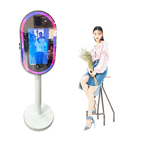 Photomaton 360° traditionnel et populaire, écran tactile interactif, cadre métallique, impression instantanée, compatible smartphones et iPad