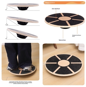 Balón de <span class=keywords><strong>Equilibrio</strong></span> <span class=keywords><strong>BOSU</strong></span>, Tabla de <span class=keywords><strong>Equilibrio</strong></span> para Niños, Tabla de <span class=keywords><strong>Equilibrio</strong></span> de Madera para Entrenamiento de Estabilidad, Plataforma Antideslizante para Adultos y Personas Mayores - Product Image 4