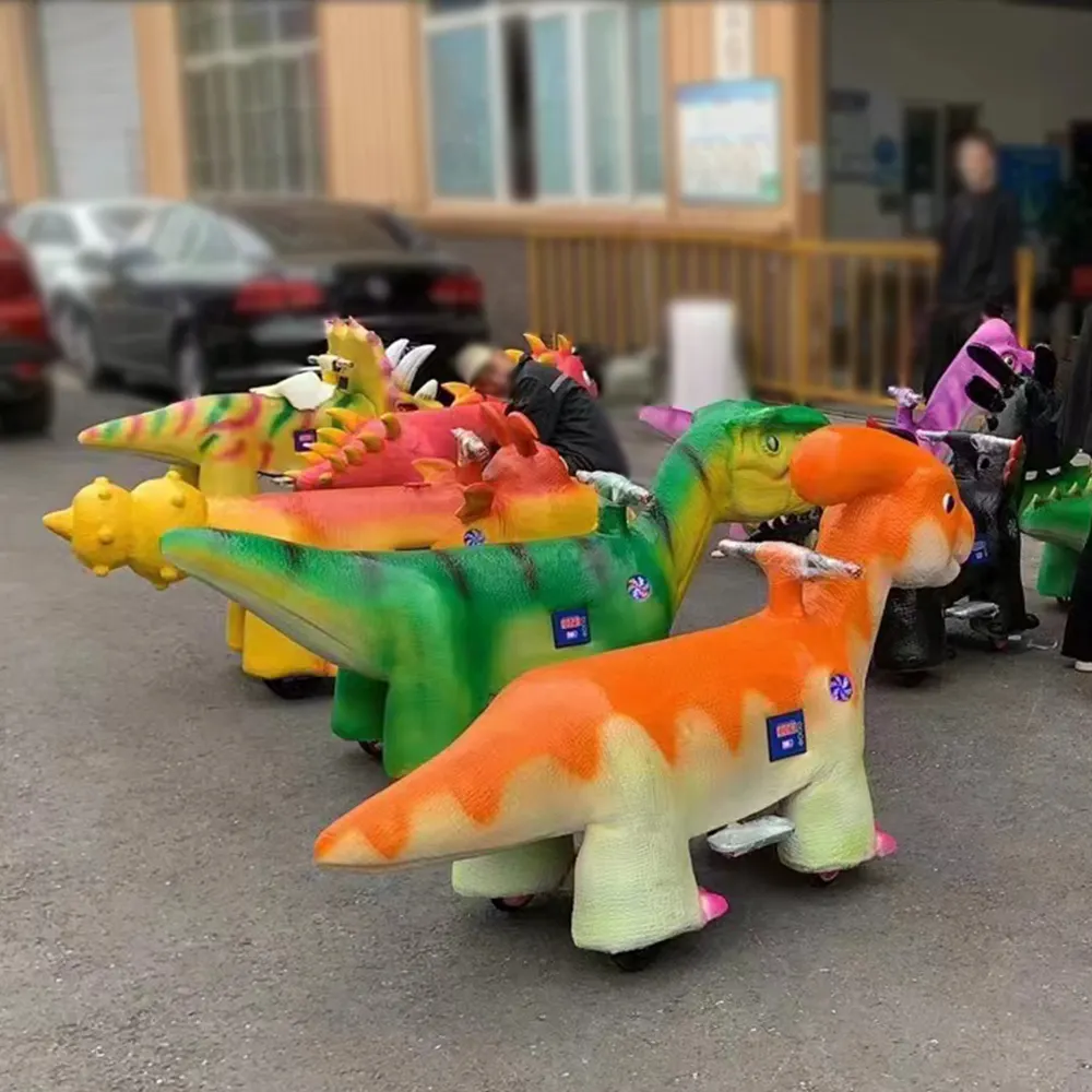 Hot Sale Outdoor Playground Coin Operated Dinosaur montable Amusement Game Walking Robot Ride Dino Ride