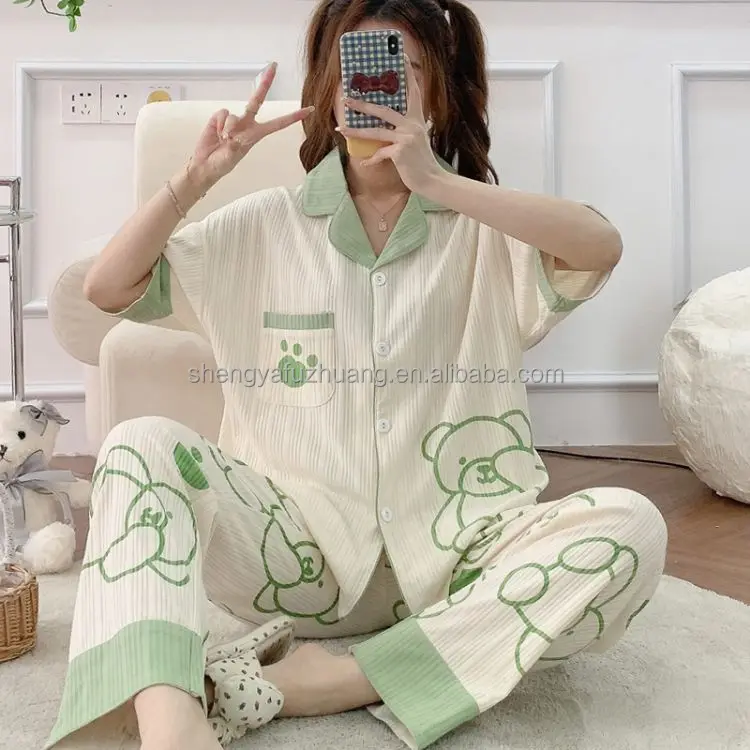 Amazon hot selling US Size Women's pajamas 2-piece set women's silk pajamas