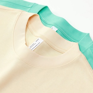 T-shirt unisexe ample en coton respirant pour couple, <span class=keywords><strong>série</strong></span> couleur terre 275g, style streetwear à manches courtes pour homme - Product Image 3