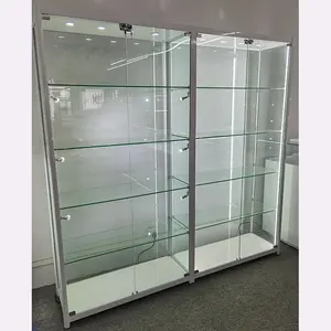 Customized Aluminium Alloy Frame Display Furniture Equipment Glass Display Cabinet Showcase With Lights