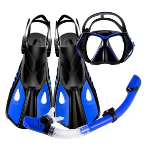New Dive Gear Set Silicone Scuba Diving Mask Snorkel Fins Set