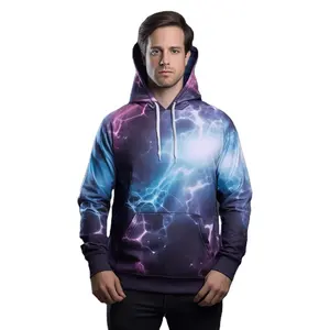 High quality custom all over sublimation print 100% polyester unisex pullover hoodies sweatshirt