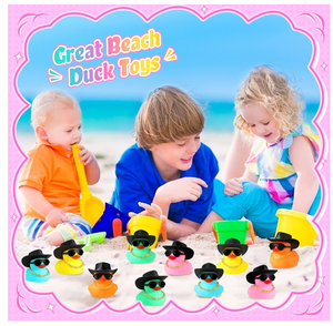 Compre Patitos de Goma Amarillos Promocionales para Decoración de <span class=keywords><strong>Bañera</strong></span> de Coche con Gafas de Sol, Mini Sombrero y Collar para Baby Shower - Product Image 3