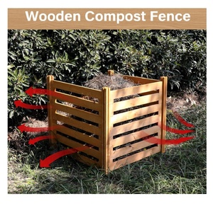 Poubelle à composter en <span class=keywords><strong>bois</strong></span> 3 panneaux pour l'extérieur Clôture pour climatiseur Écrans de confidentialité Panneaux de clôture - Product Image 3