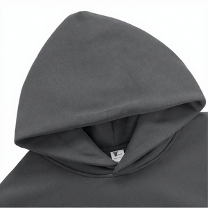 Sweat à capuche hiver 500 g/m² en polyester/coton épais, imprimé numérique tissé, épaules tombantes, personnalisé, sans cordons, coupe droite lourde - Product Image 1