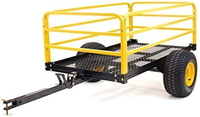 Remorque utilitaire et benne basculante robuste à quatre roues en treillis d'acier pour VTT, avec côtés amovibles, option OEM, à attacher derrière la voiture pour outils