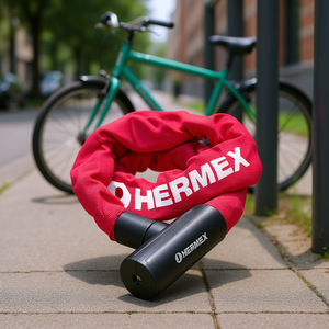 Antivol de vélo Hermex en acier de 10 mm avec double cadenas, conception de verrouillage articulé pour une protection cycliste sécurisée, modèle CB-90, Ma - Product Image 2