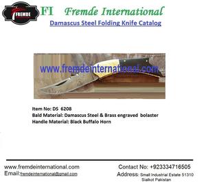 มีดพับเหล็กดามัสกัสและสัญลักษณ์ทองเหลืองทำด้วยมือคุณภาพสูง - Product Image 3