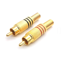 Conector RCA nuevo al por mayor, conector macho de audio con protector de cable de resorte metálico