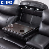 MANWAH CHEERS - Sièges de cinéma maison haut de gamme - Canapé inclinable électrique en cuir véritable avec recharge sans fil