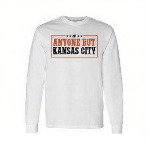 Camiseta de manga larga Anyone But Kansas City, color blanco, unisex, para adultos, cuello redondo, ropa deportiva - Product Image 2