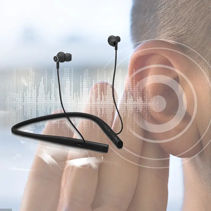 건강 관리 용품 BT5.0 넥 밴드 3 모드 충전식 청력 손실 청각 장애인을위한 지능형 소음 제거 디지털 보청기