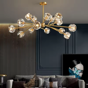 Lámpara OEM Arte Creativo luces colgantes araña decorativa de cristal de lujo de acero inoxidable Nórdico - Product Image 3